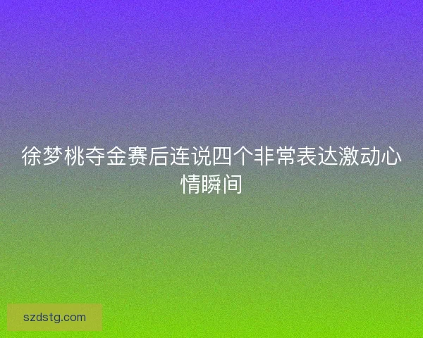 徐梦桃夺金赛后连说四个非常表达激动心情瞬间