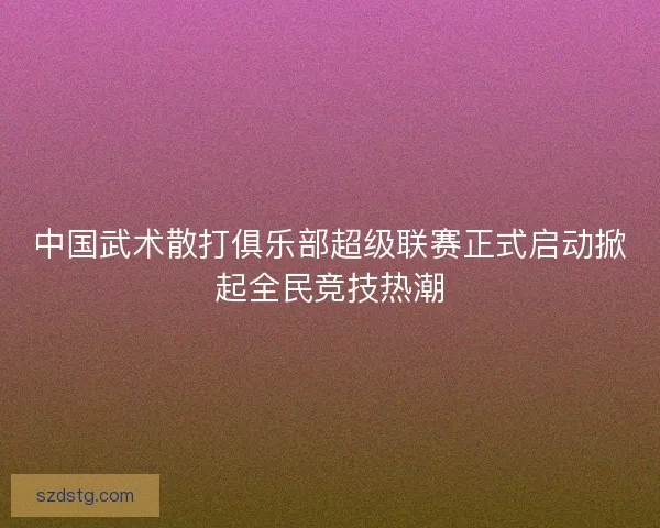 中国武术散打俱乐部超级联赛正式启动掀起全民竞技热潮