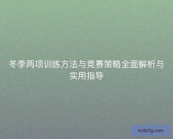 冬季两项训练方法与竞赛策略全面解析与实用指导